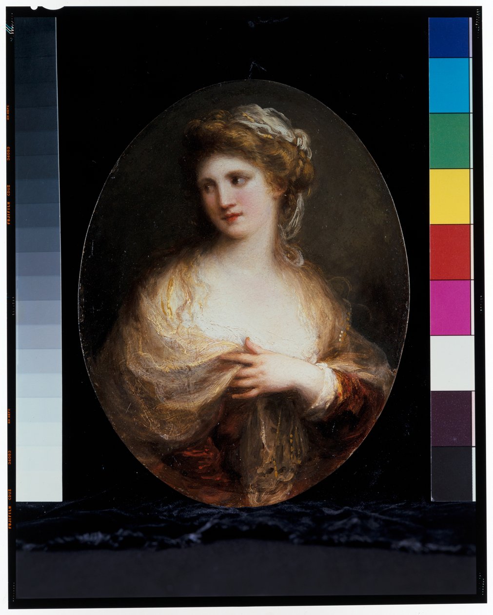 Sarı şallı bir bayanın portresi by Angelica Kauffman