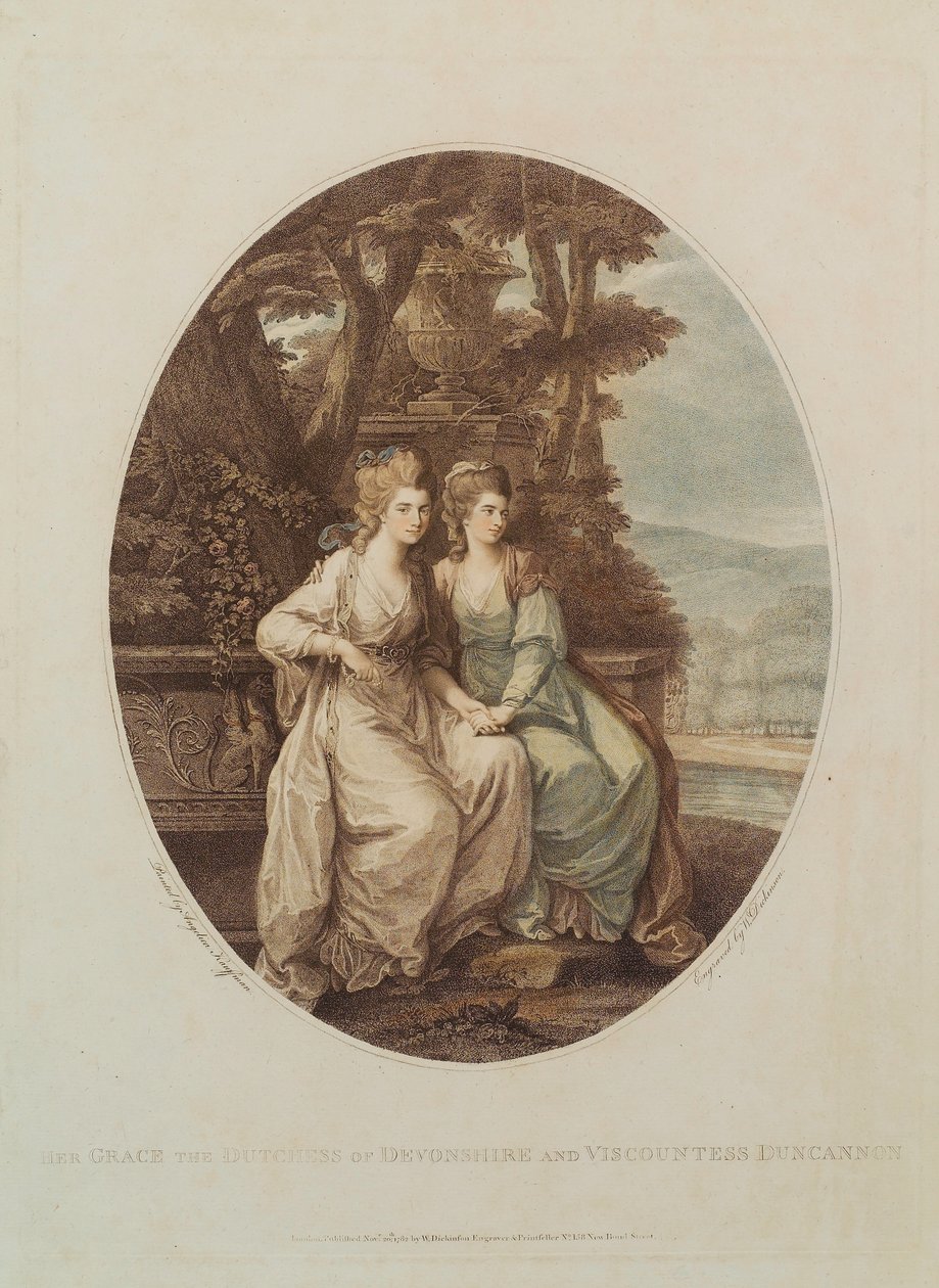 Majesteleri Devonshire Düşesi ve Vikontes Duncannon, W. Dickinson tarafından oyulmuş, 1782 by Angelica Kauffmann