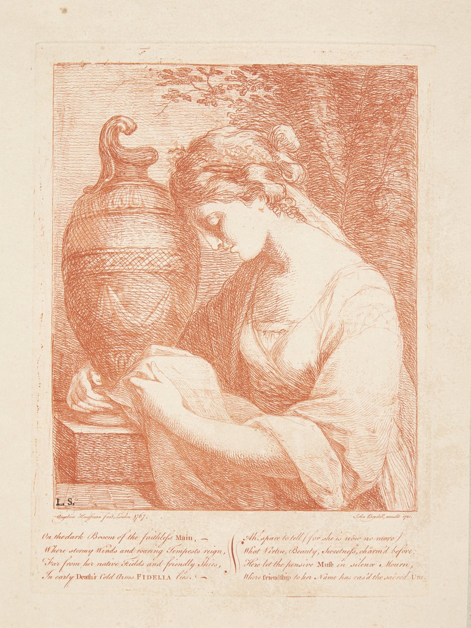 urn'deki kadın by Angelica Kauffmann