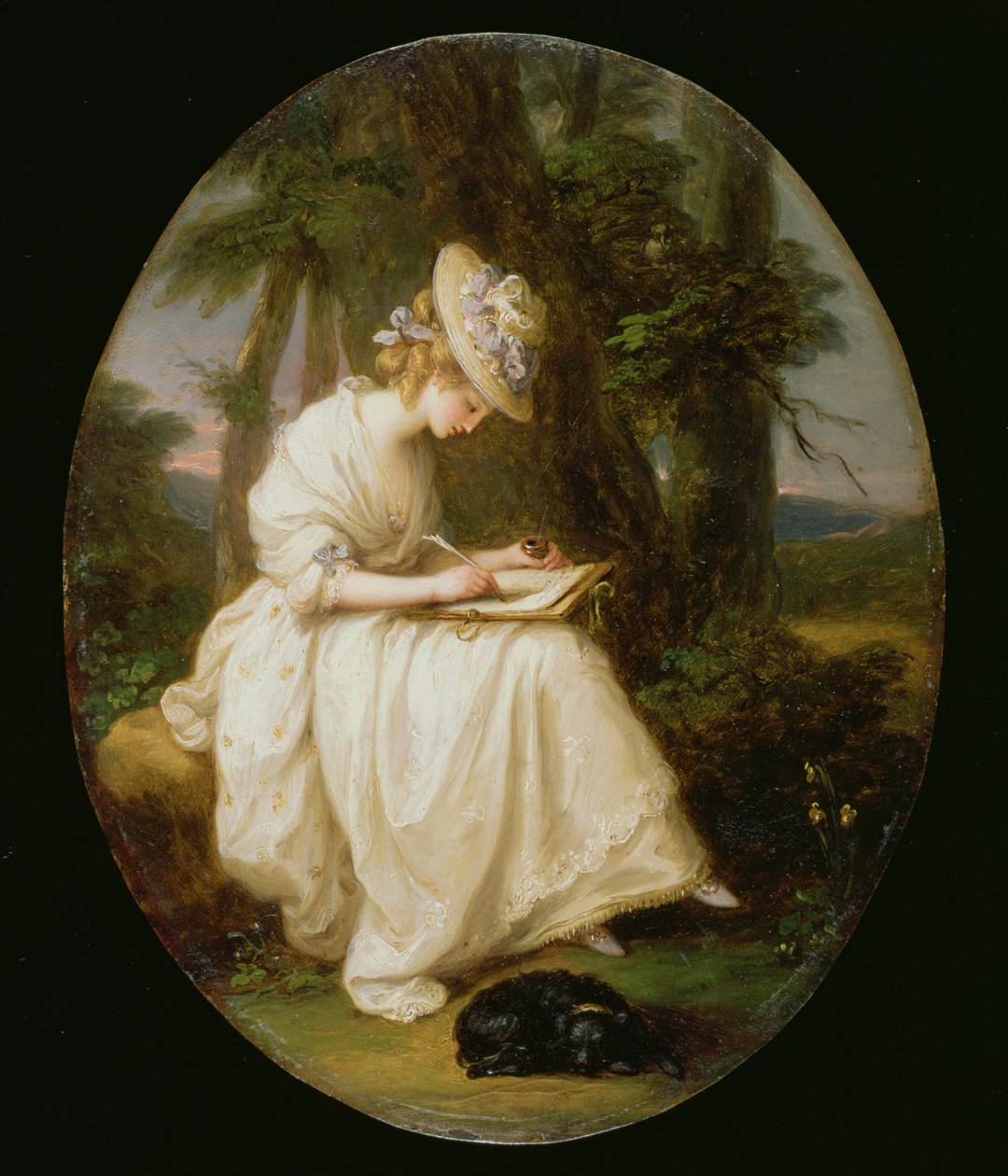 Louisa Hammond (bakır üzerine yağ) by Angelica Kauffmann