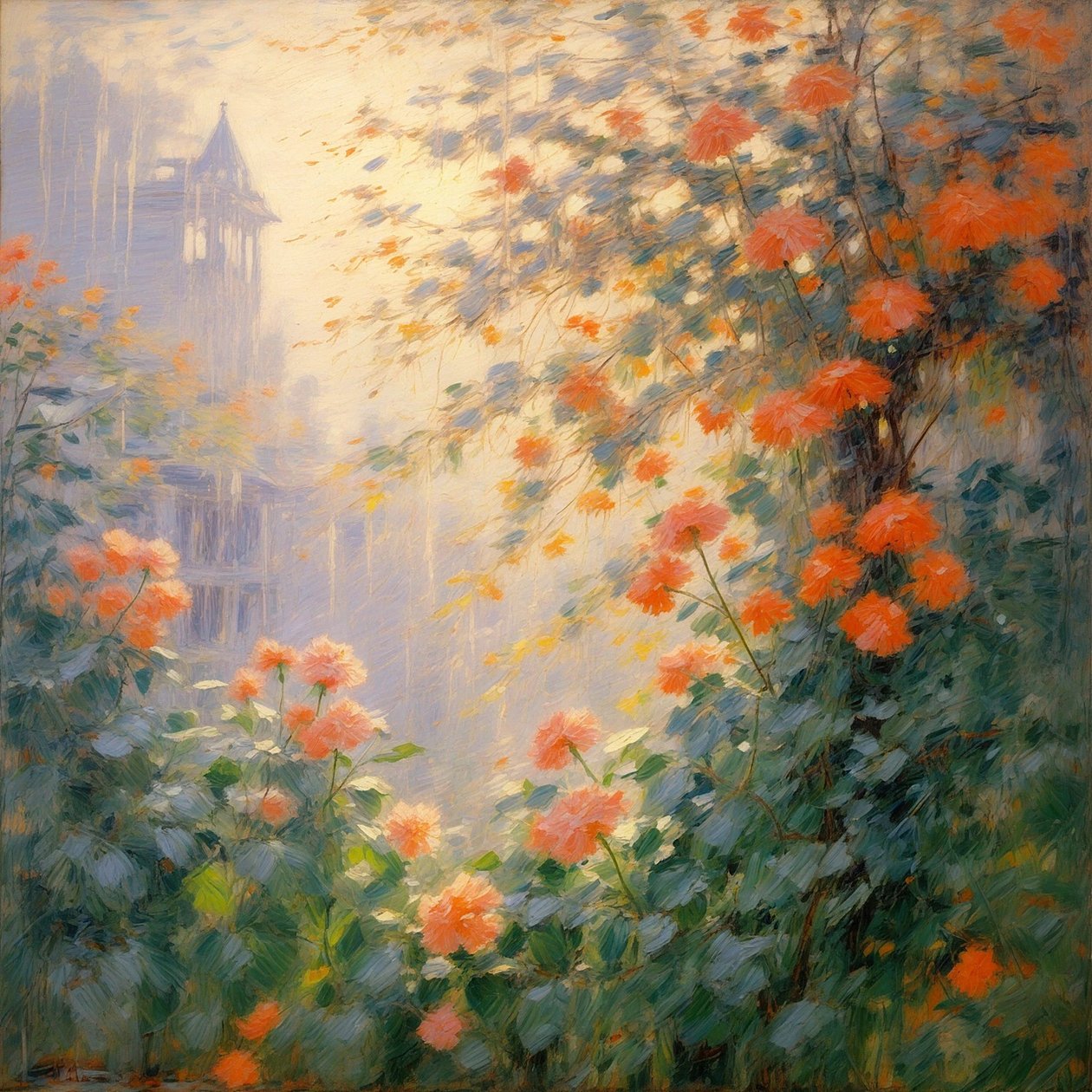 Florals 100, c.2024 (tuval üzerine yağlıboya) by Angelita Hawke