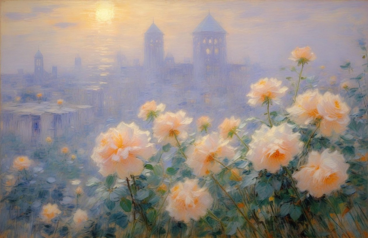 Florals 25, c.2021 (tuval üzerine yağlıboya) by Angelita Hawke