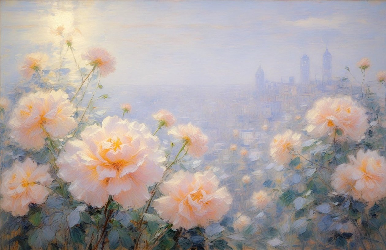Florals 26, c.2021 (tuval üzerine yağlıboya) by Angelita Hawke
