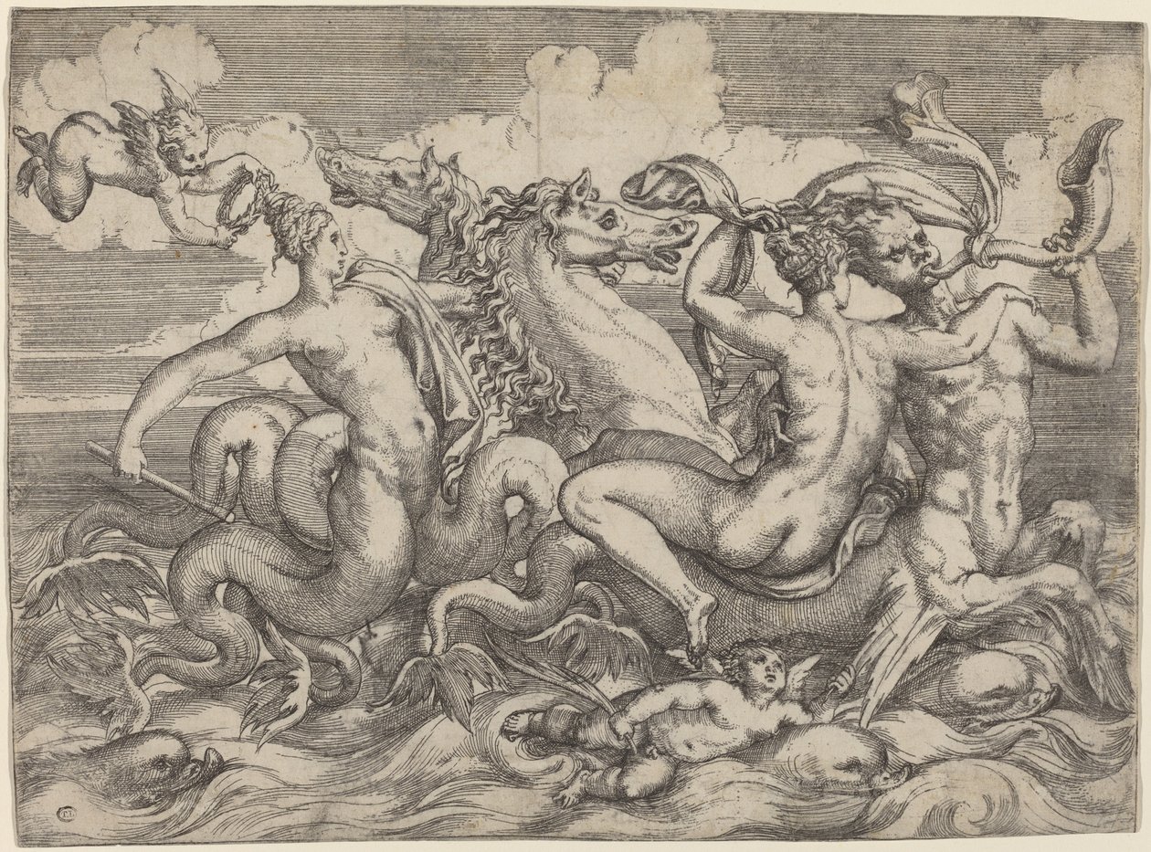 Sirenler, Naiadlar ve Tritonlar by Angelo Falconetto