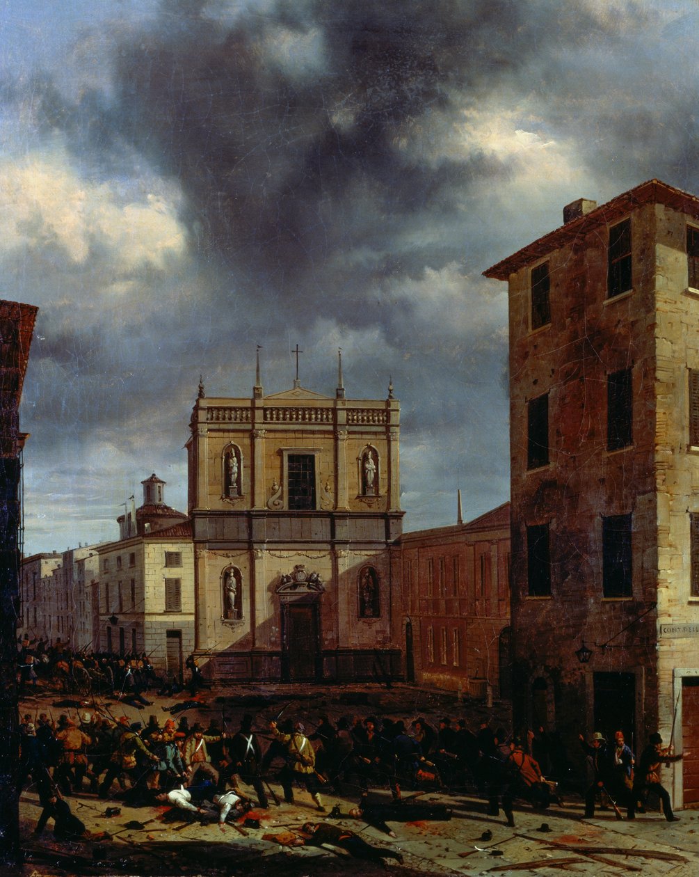 Brescia'nın On Günü, Angelo Inganni (1807-1880), tuval üzerine yağlı boya, 38x45 cm by Angelo Inganni