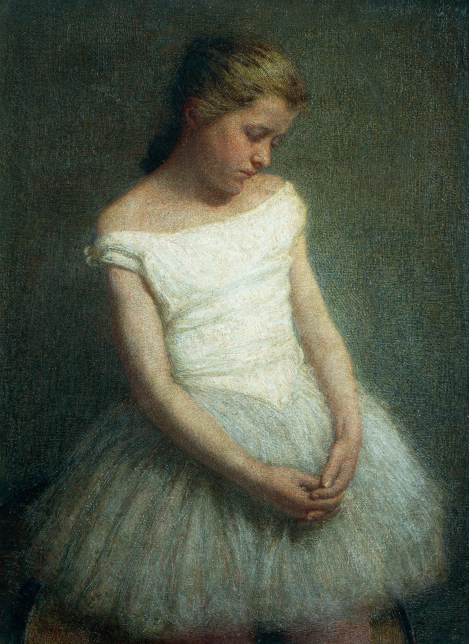 Dansçı, tutu giymiş küçük kız by Angelo Morbelli