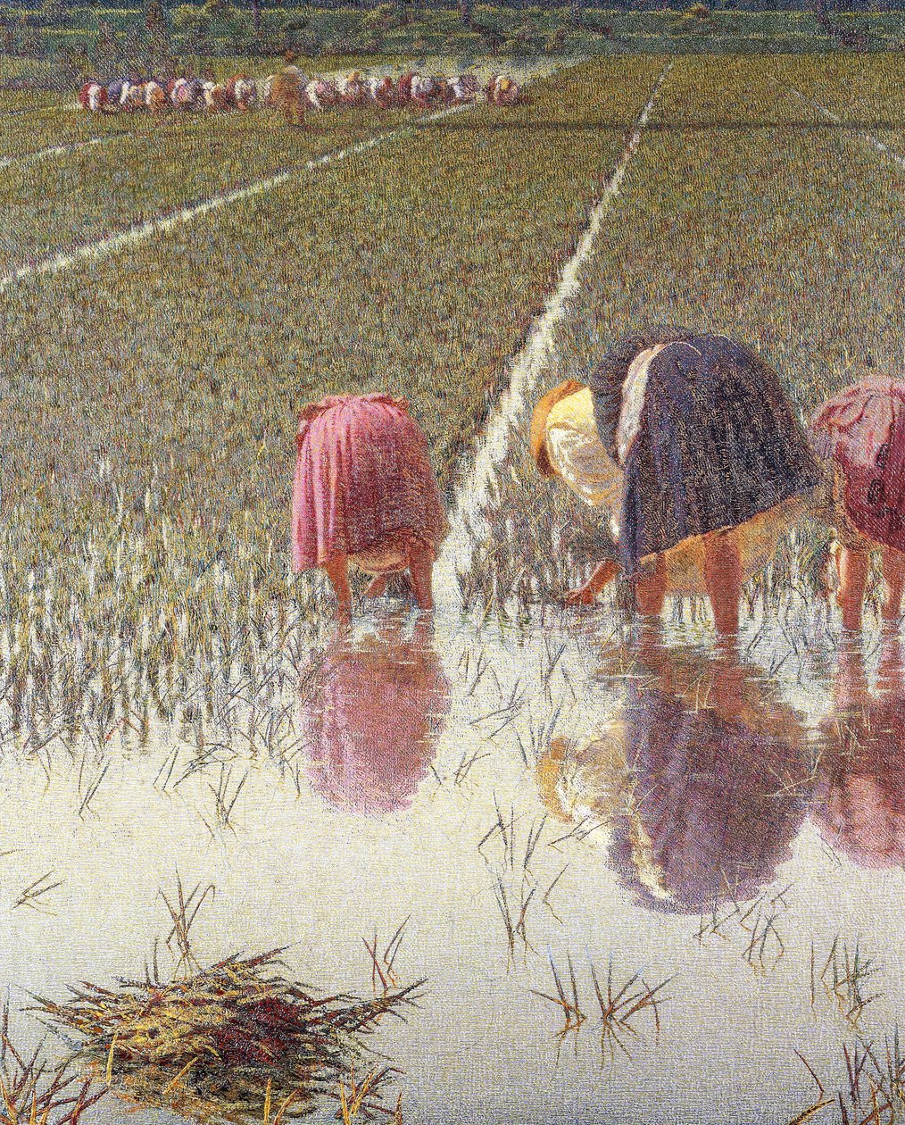 Seksen kuruşa, Angelo Morbelli (1853-1919), Tuval üzerine yağlı boya, 67,5x124,5 cm, Detay by Angelo Morbelli