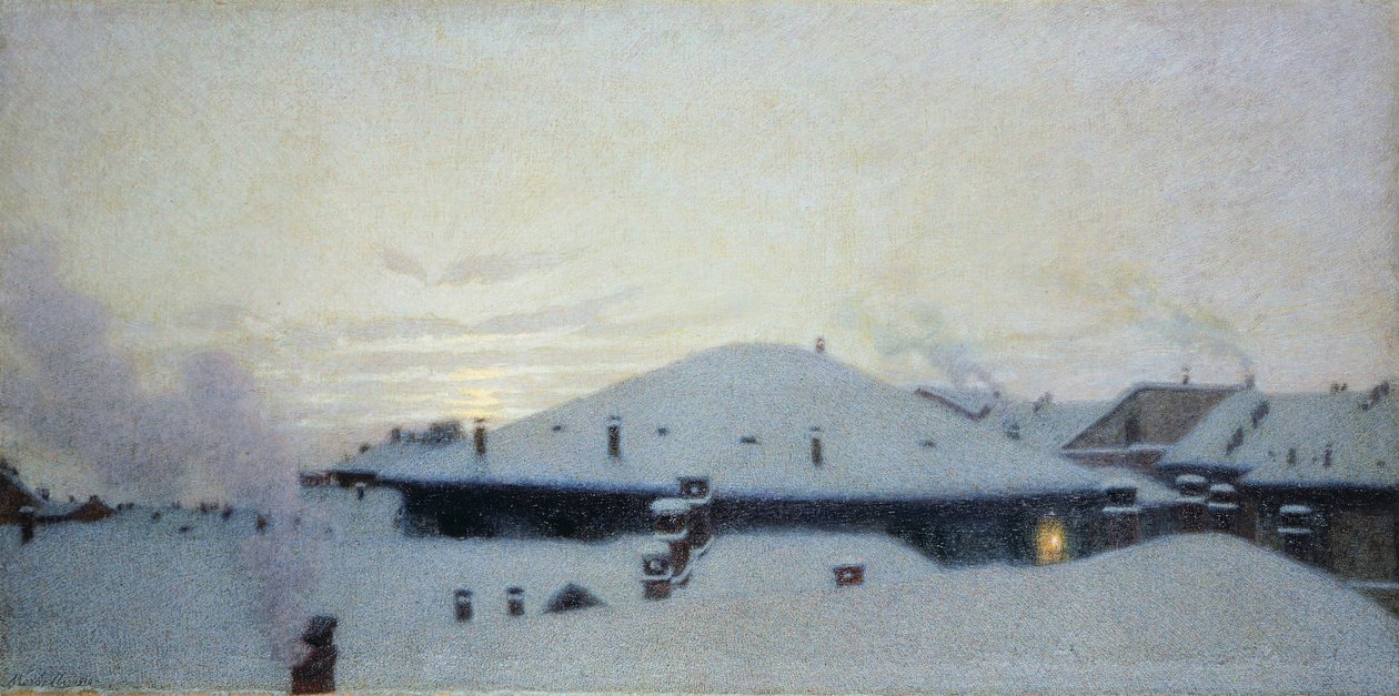 Karda çatılar by Angelo Morbelli