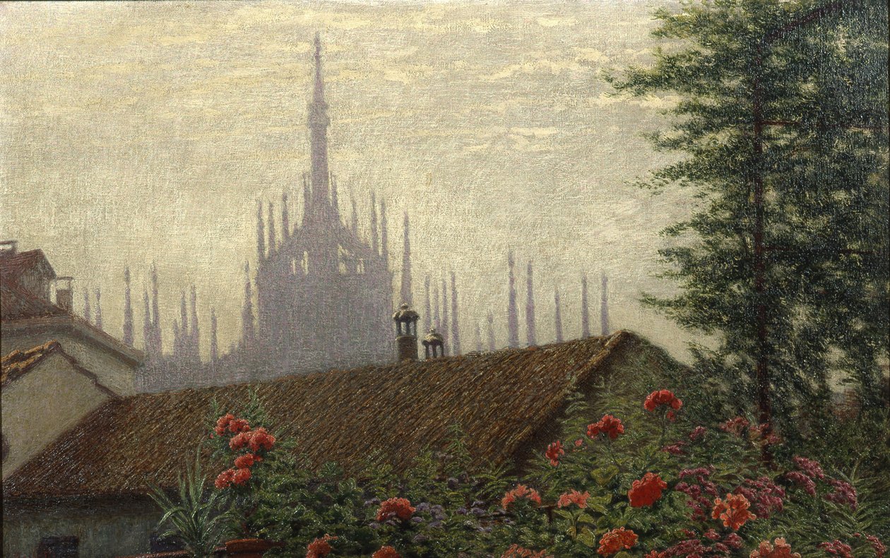 Duomo Kuleleri, 1900-1901. by Angelo Morbelli