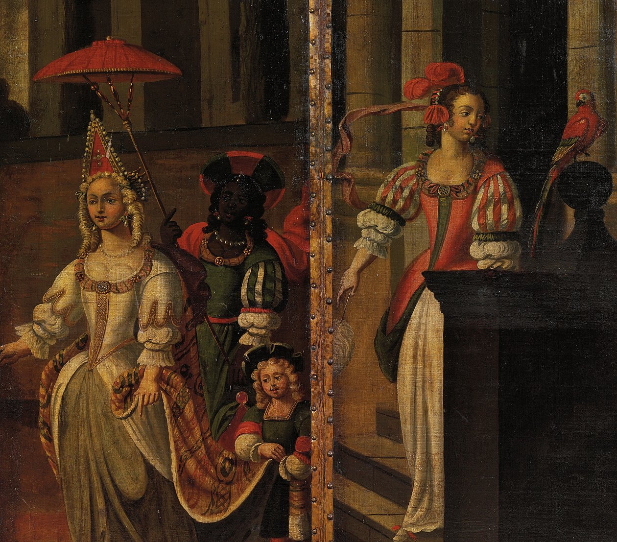 Dört katlı çift taraflı ekran, c.1700 by Anglo Flemish School