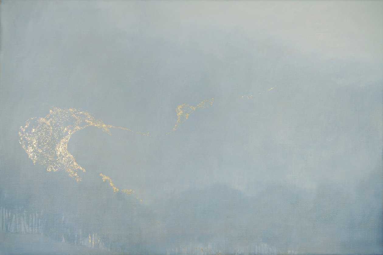 Light, 2022 (keten üzerine yağ ve altın varak) by angus hampel