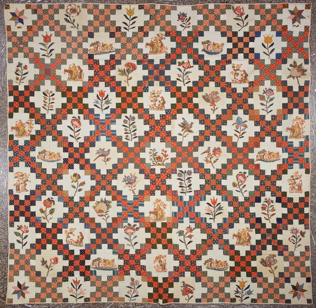 Quilt, 1822 (cotton) by Ann Maria Warner