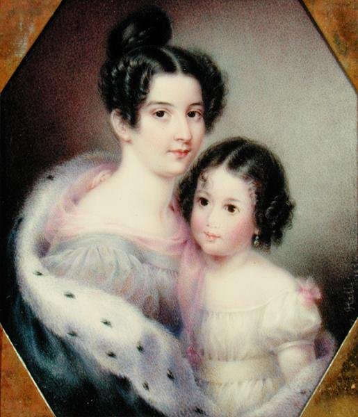 Bayan Charles Alexander Clinton (Ann Hone) ve Kızı by Ann Hall