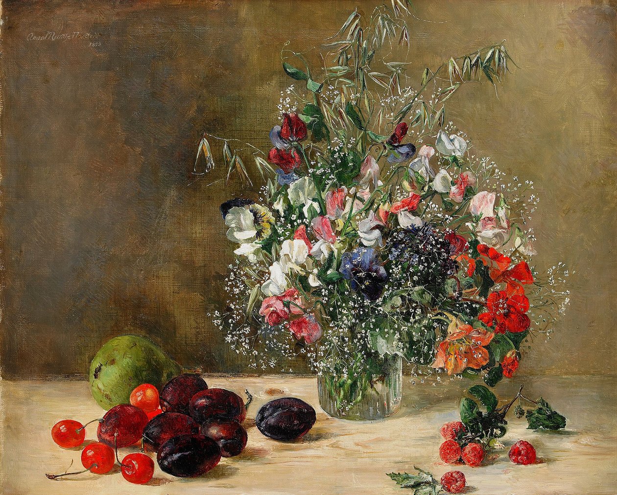 Çiçekler ve Meyvelerle Natürmort by Anna Munthe Norstedt