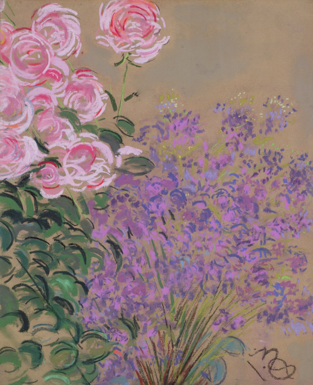 Çiçekler (kağıt üzerine pastel) by Anna de Noailles