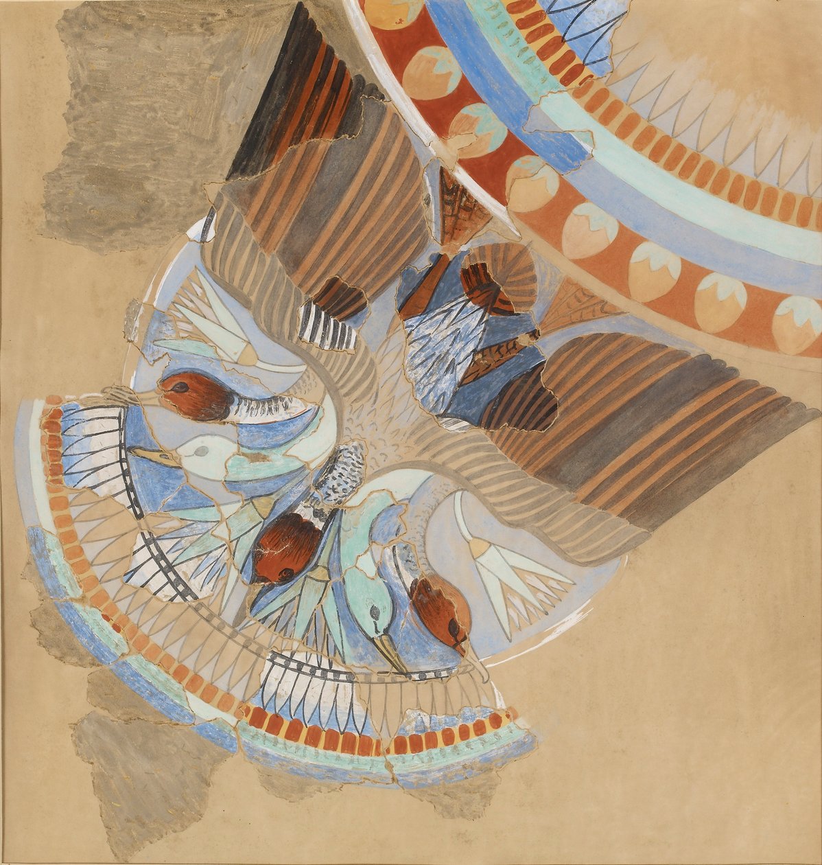 Duvar resminin kopyası, bir ev, Amarna, kaz yağması, 20. yüzyıl by Anna