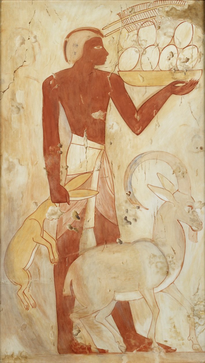 Duvar resminin kopyası, Horemheb'in özel mezarı 78, Thebes, 20. yüzyıl by Anna