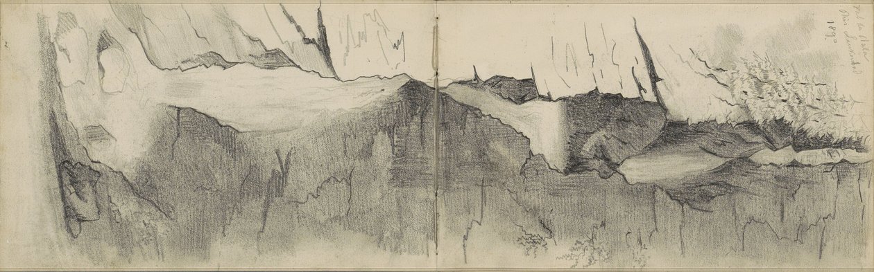 Leukerbad yakınlarındaki Dala Vadisi'nde şelale by Anna Catharina Maria van Eeghen (possibly)