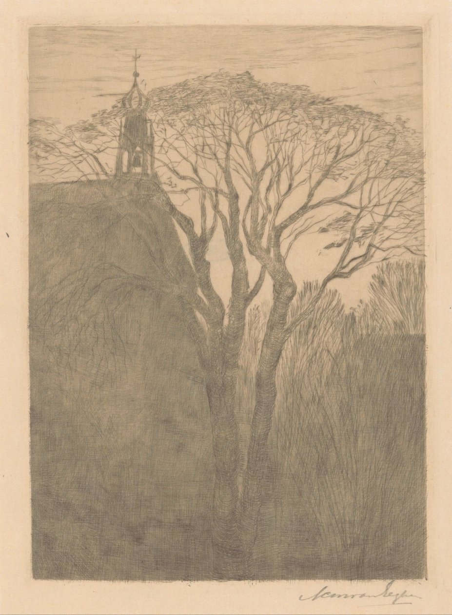 Bir kilisede ağaç by Anna Catharina Maria van Eeghen (signed by artist)