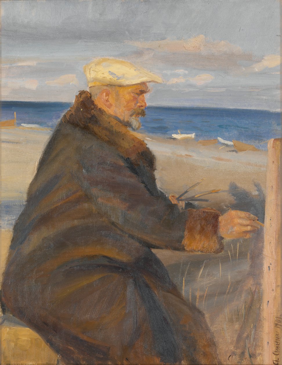 Kıyıdaki Michael Ancher Tablosu by Anna Ancher