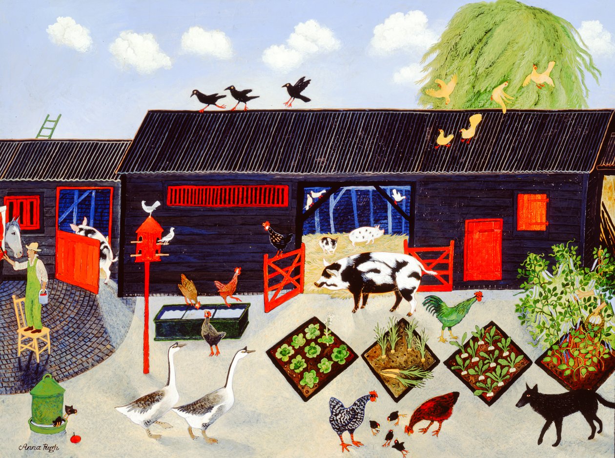 Fasulye Toplama, 2004 (akrilik) by Anna Pugh