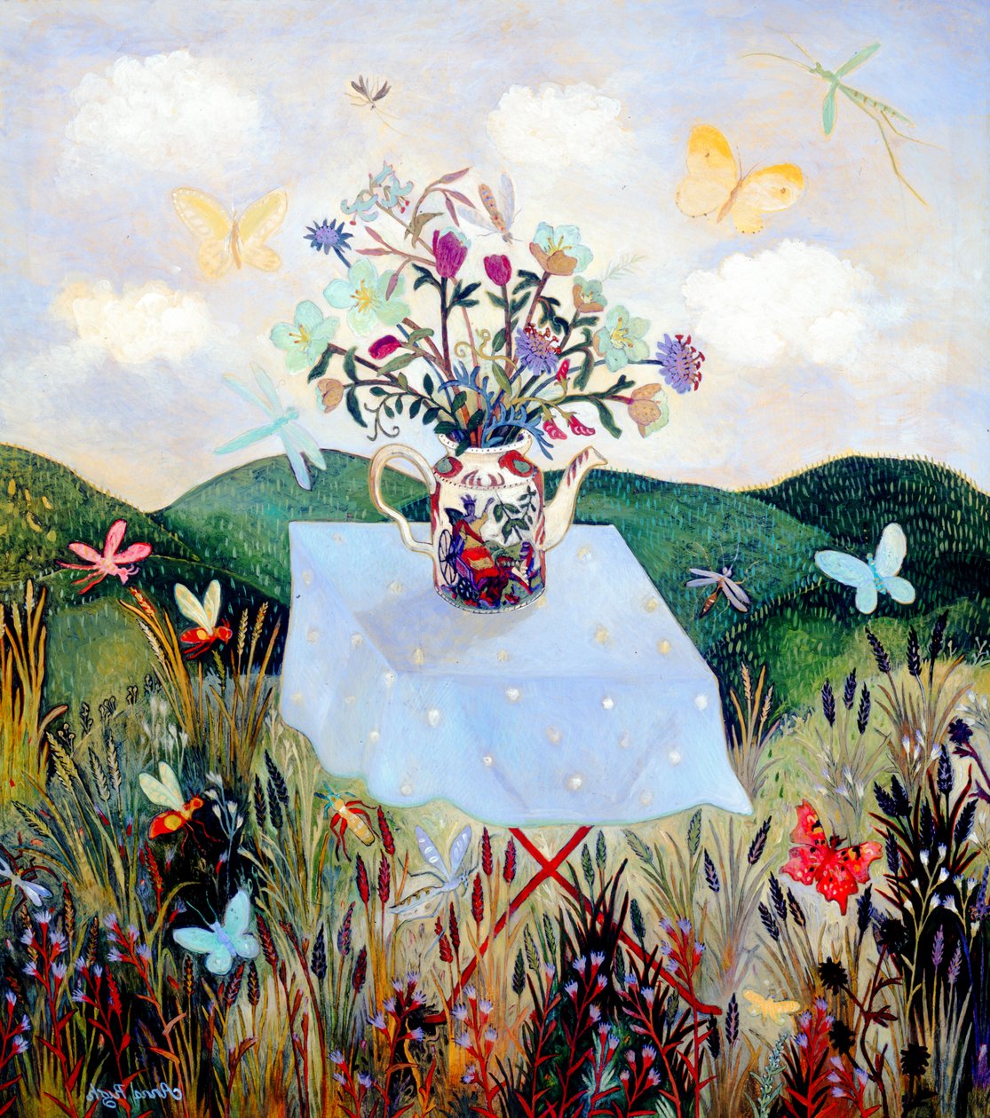 Böcekler ve Kelebekler, 2003 (akrilik) by Anna Pugh