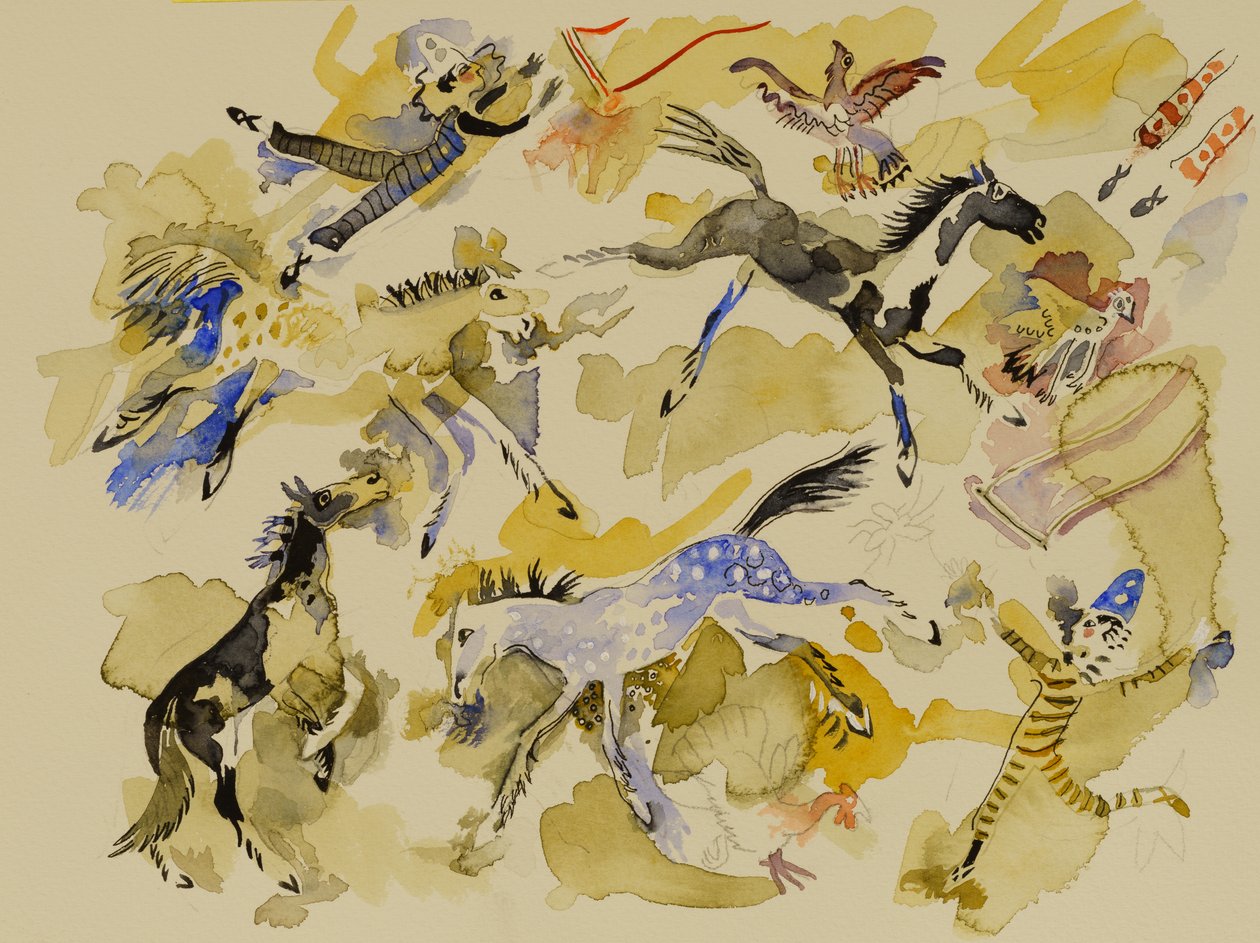 At ve Palyaçolar, 2023 (suluboya) by Anna Pugh
