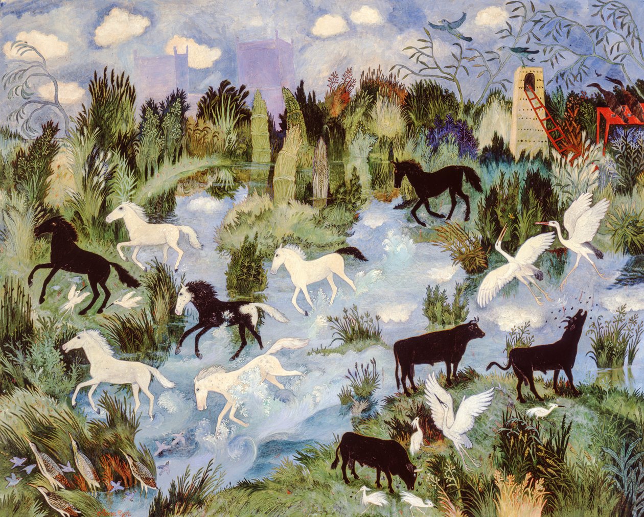 Marsh, 2003 (akrilik) by Anna Pugh