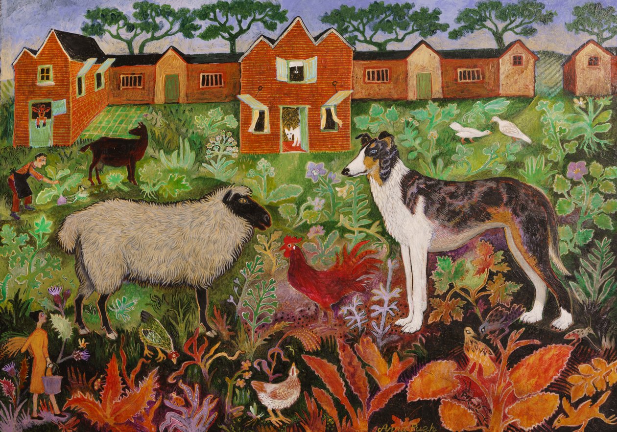 Kırmızı Horoz, 2019 (akrilik) by Anna Pugh