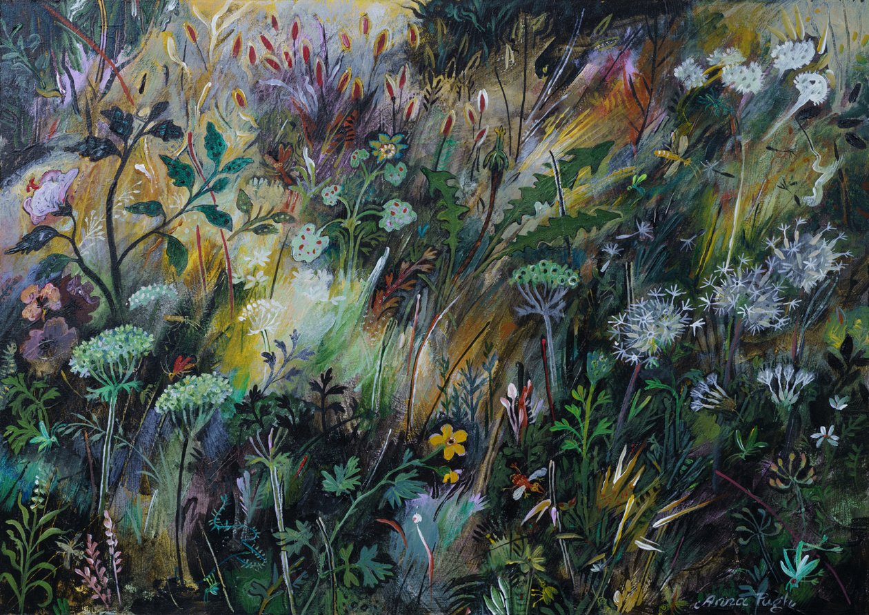 Vahşi Çayır, 2022 (tahta üzerine akrilik) by Anna Pugh