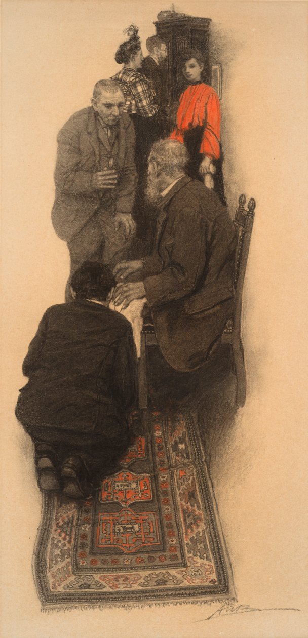 Ayakkabılarının Tozunu Almakta Israr Ettiler... (kağıt üzerinde pastel) by Anna Whelan Betts