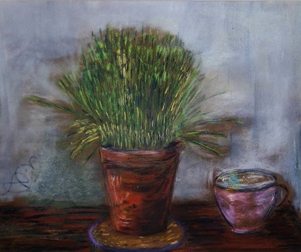Kedi nanesi (kağıt üzerinde pastel) by Anna de Noailles