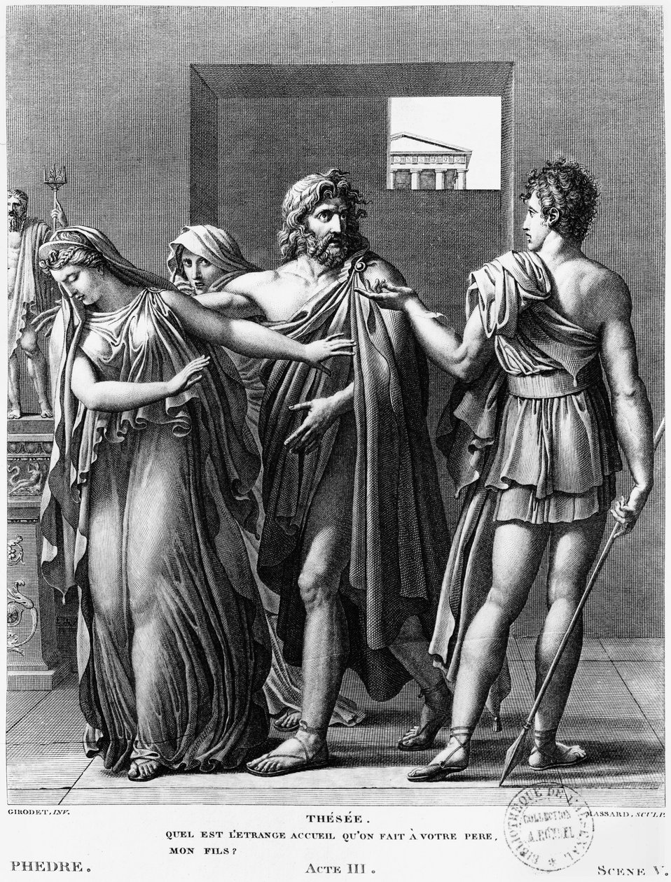Phaedra, Theseus ve Hippolytus, Jean Racine (1639-99) tarafından 