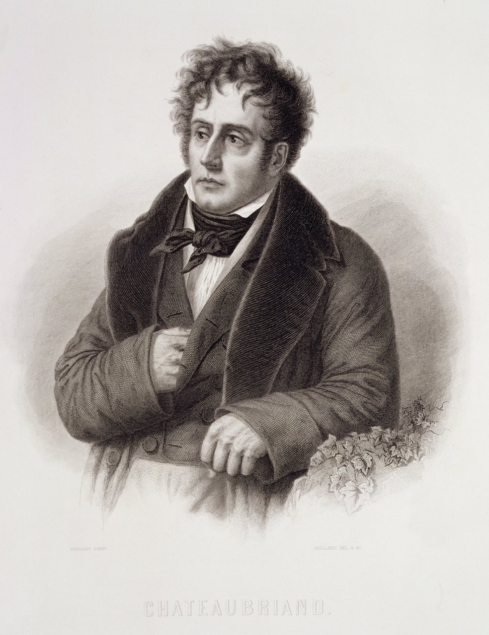Francois Rene, Vikont de Chateaubriand (1768-1848), Rene Gaillard tarafından oyulmuş (c.1719-90) by Anne Louis Girodet de Roucy Trioson