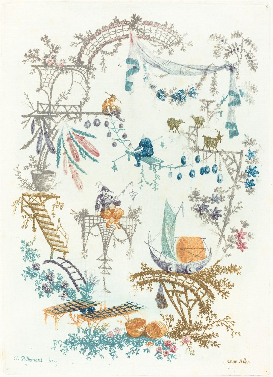 Bir Tekne ile Çin Arabesk, 1760