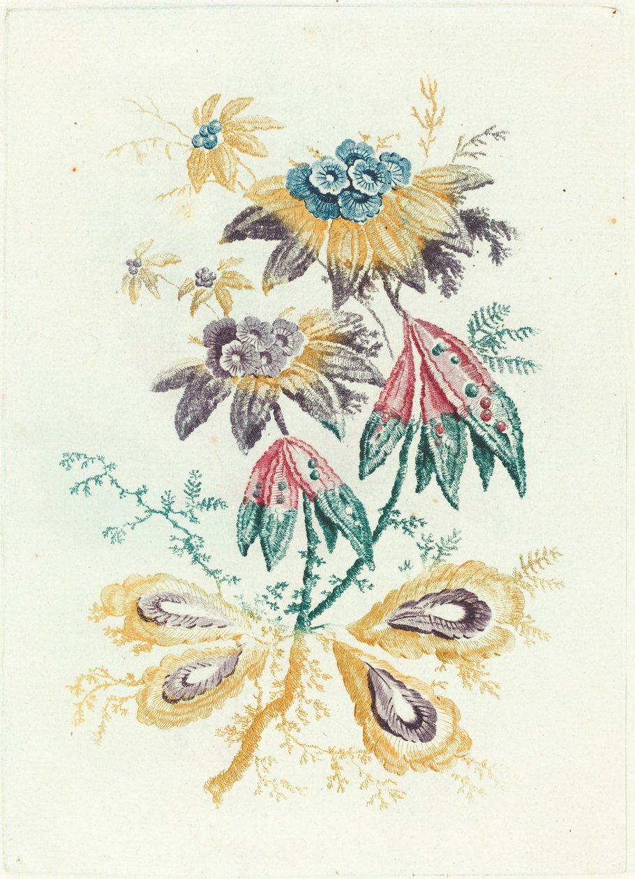 Bezelye Yapraklı Fantastik Çiçekler, 1795. by Anne Allen