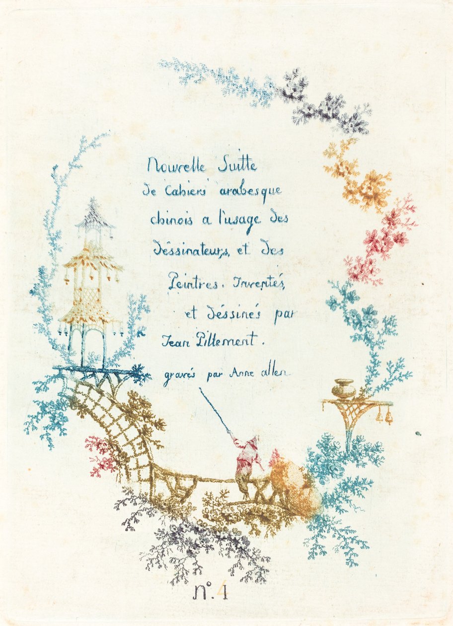 Çin Arabesklerinin Yeni Süiti için Başlık Sayfası, 1760