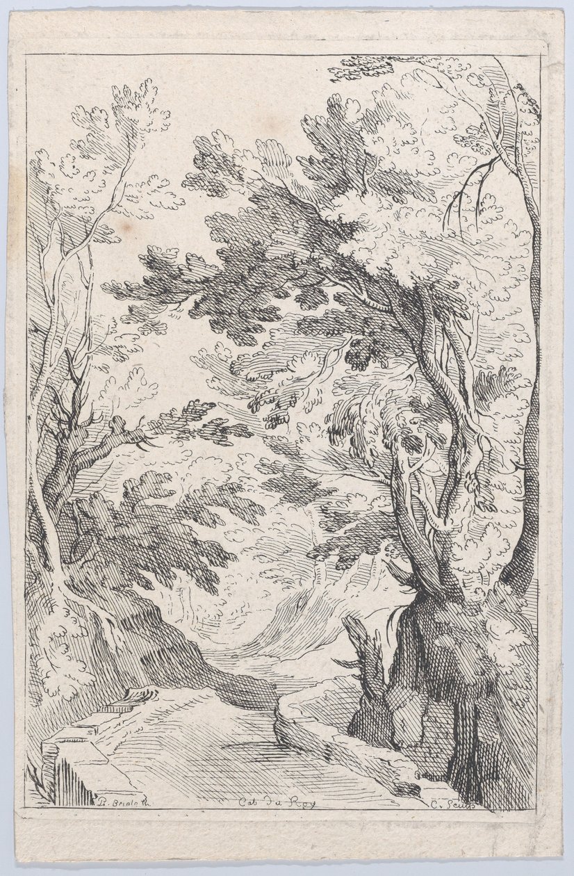 Ormanda Parapetli Bir Yol, 18. yüzyıl. by Anne Claude Philippe de Caylus