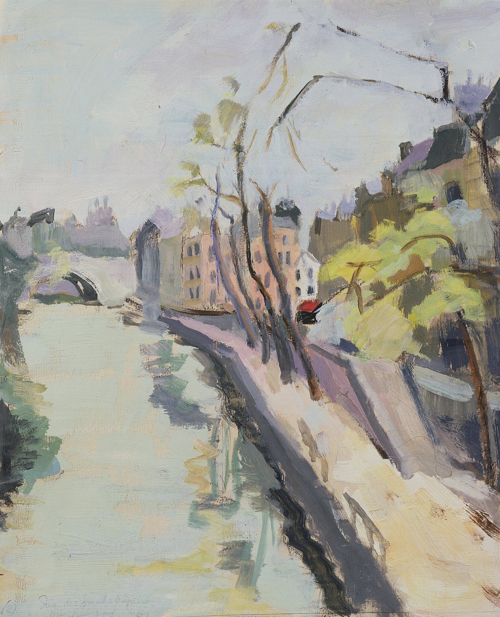 Quai des Grands Augustins, Paris, 1961 (kağıt üzerinde yağlı boya) by Anne Durham