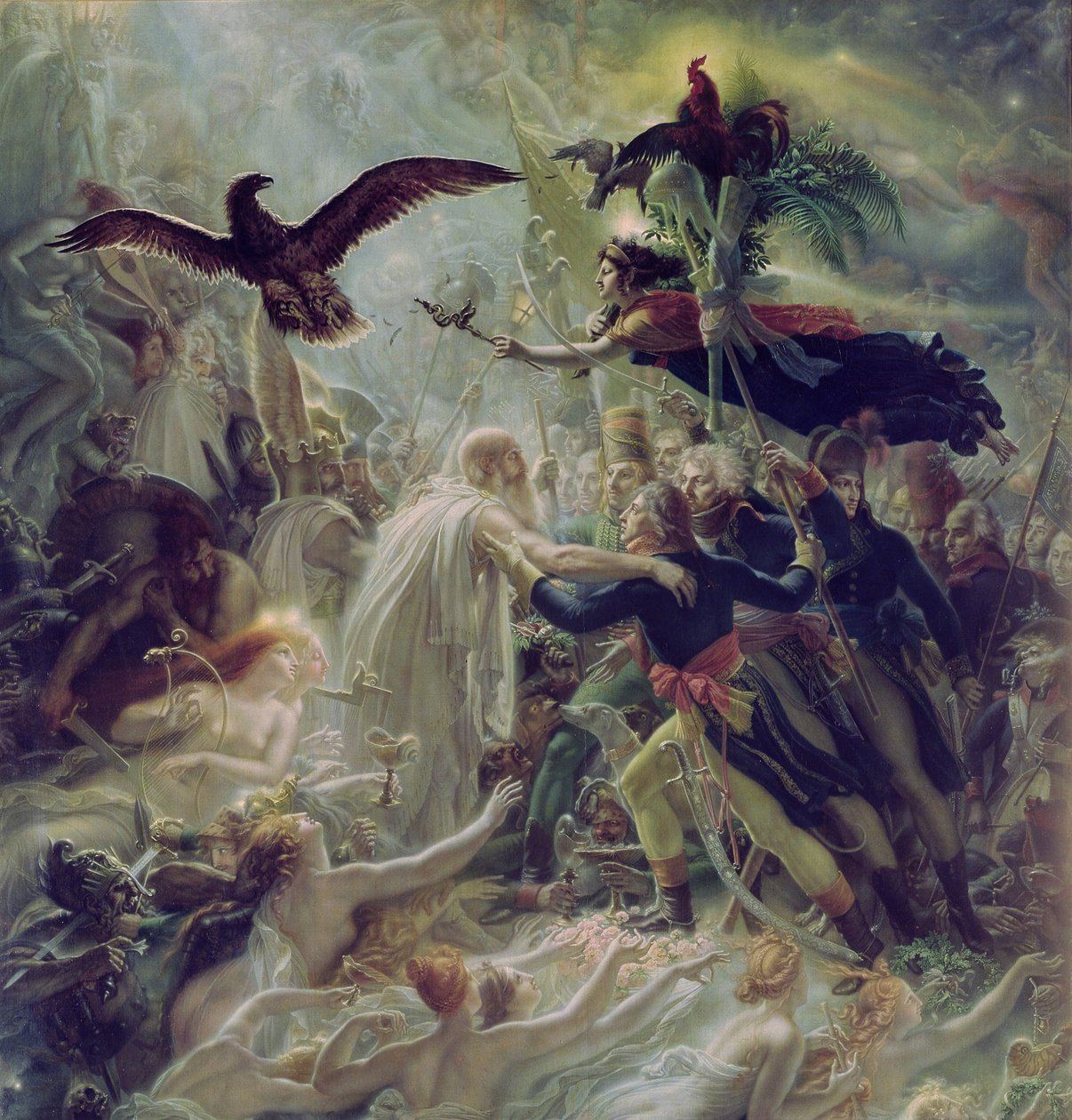 Özgürlük Savaşı Sırasında Ülkeleri İçin Ölen Fransız Kahramanlarının Tanrılaştırılması by Anne Louis Girodet de Roucy Trioson