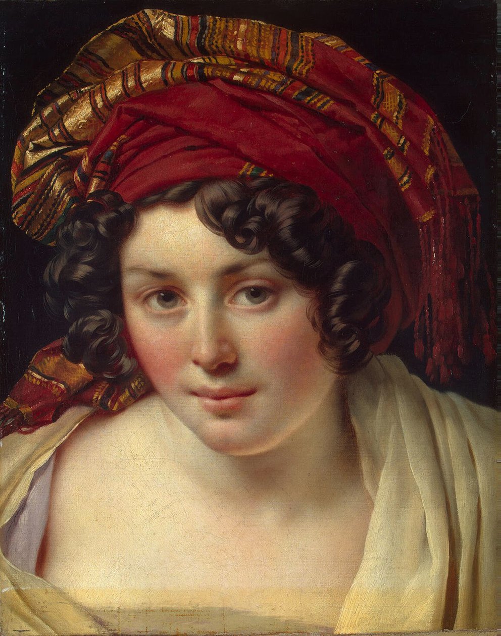 Sarıklı Bir Kadının Başı, 1820 civarı by Anne Louis Girodet de Roucy Trioson