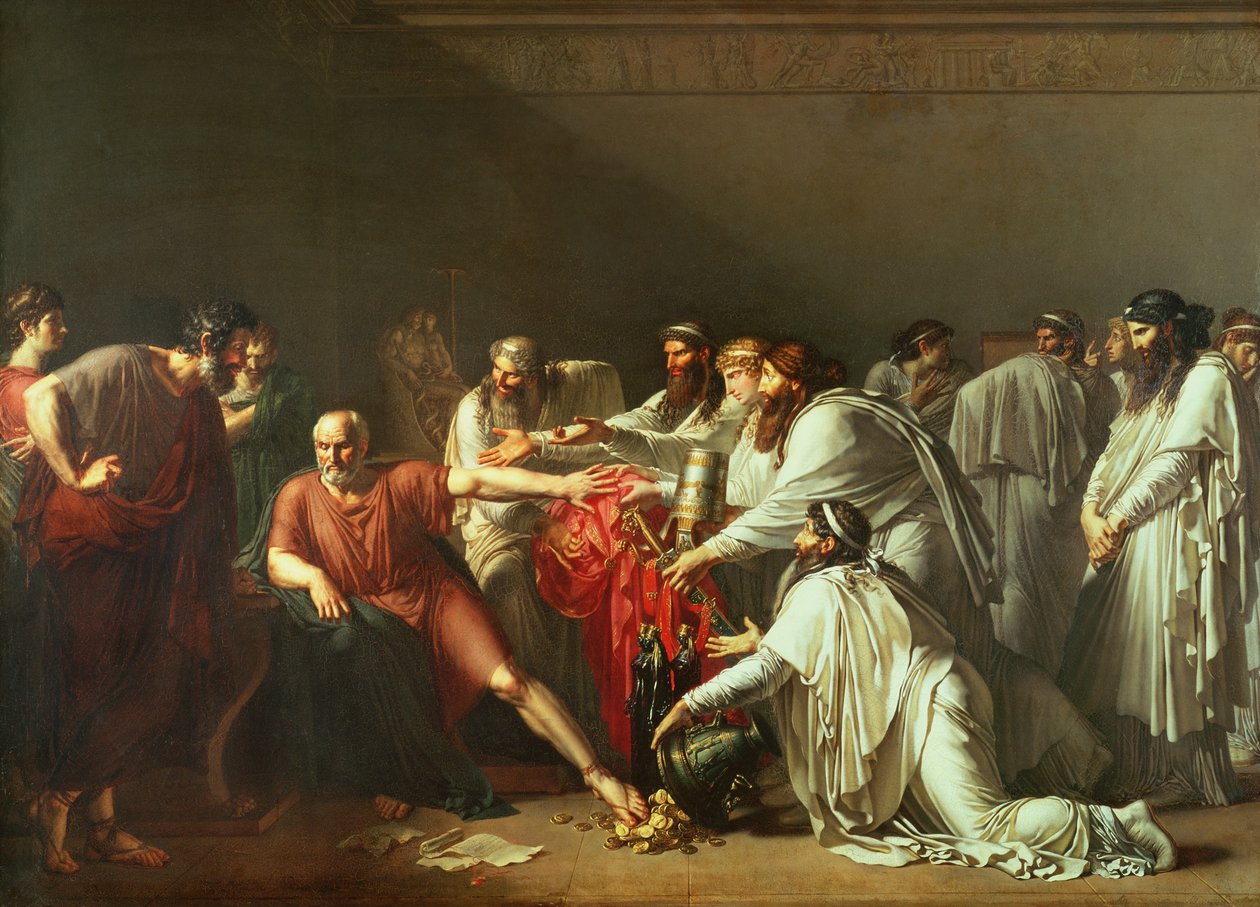 Hippocrates (c.460-c.377 BC) Refusing the Gifts of Artaxerxes I (d.425 BC) 1792  by Anne Louis Girodet de Roucy Trioson