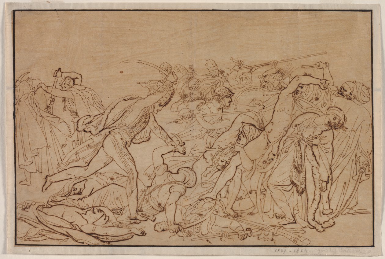 Kahire İsyanı için Çalışma by Anne Louis Girodet de Roucy Trioson