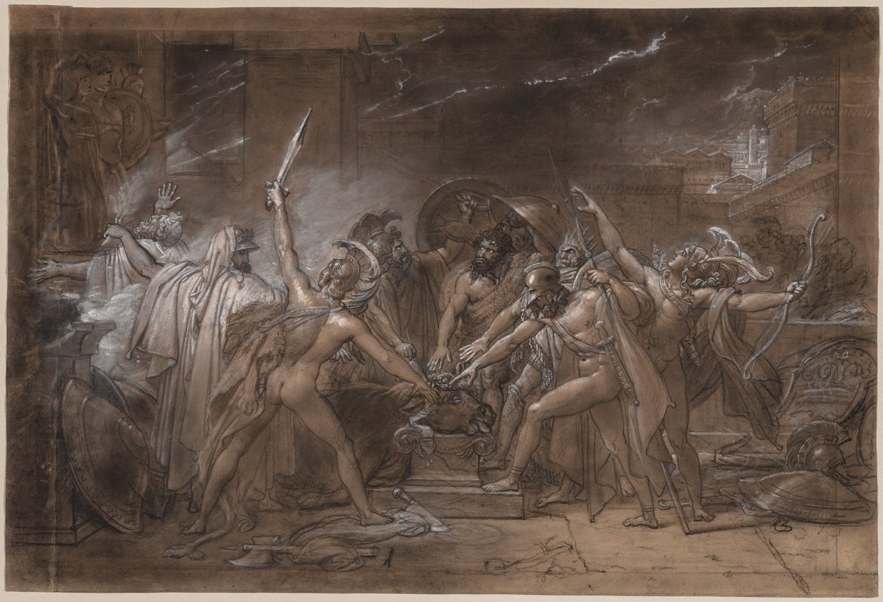 Yedi Şefin Thebai'ye Karşı Yemini by Anne Louis Girodet de Roucy Trioson
