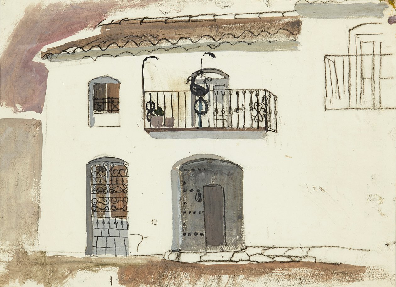 Bir İspanyol Evi (tebeşir ve guaj) by Anne Redpath