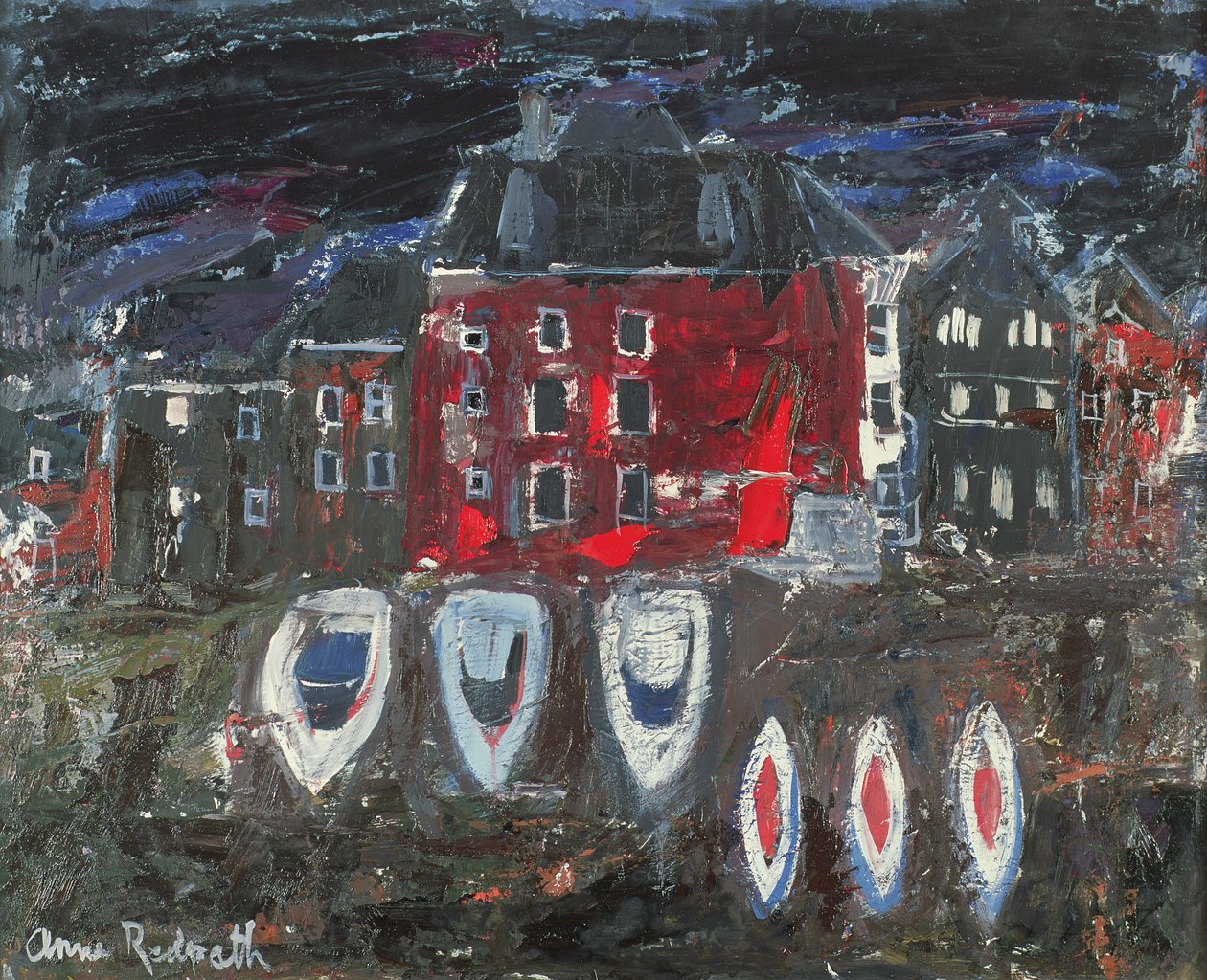 Tersane, Amsterdam (gemide petrol) by Anne Redpath