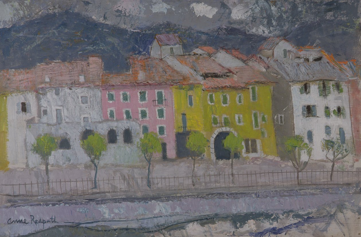 Sospel, Alpes Maritime (gemide petrol) by Anne Redpath