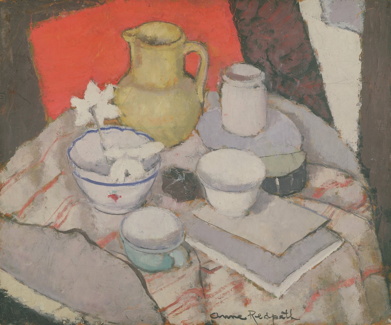 Masada Natürmort (tuval üzerine yağlı boya) by Anne Redpath