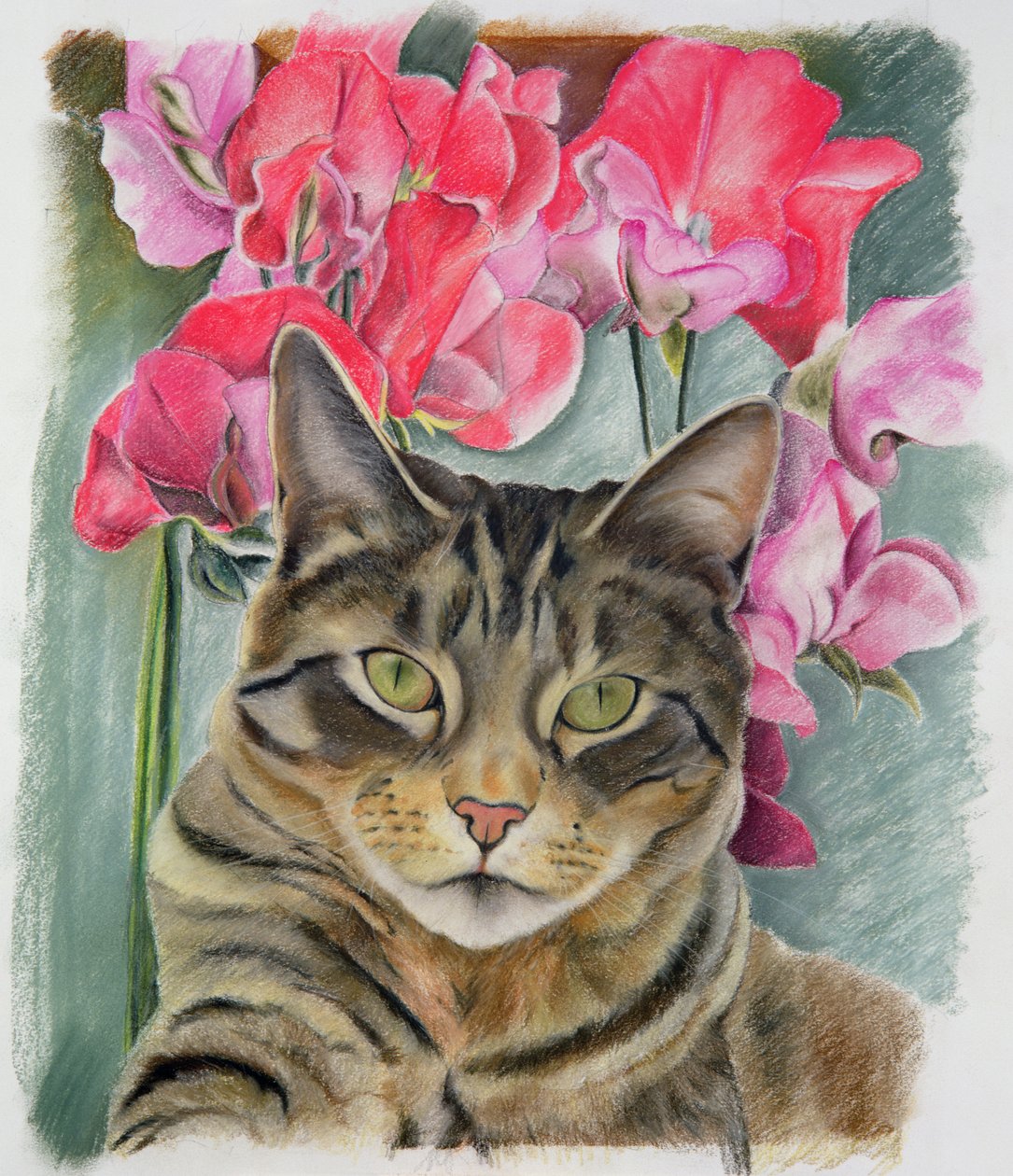 Tatlı bezelye ile kedi by Anne Robinson