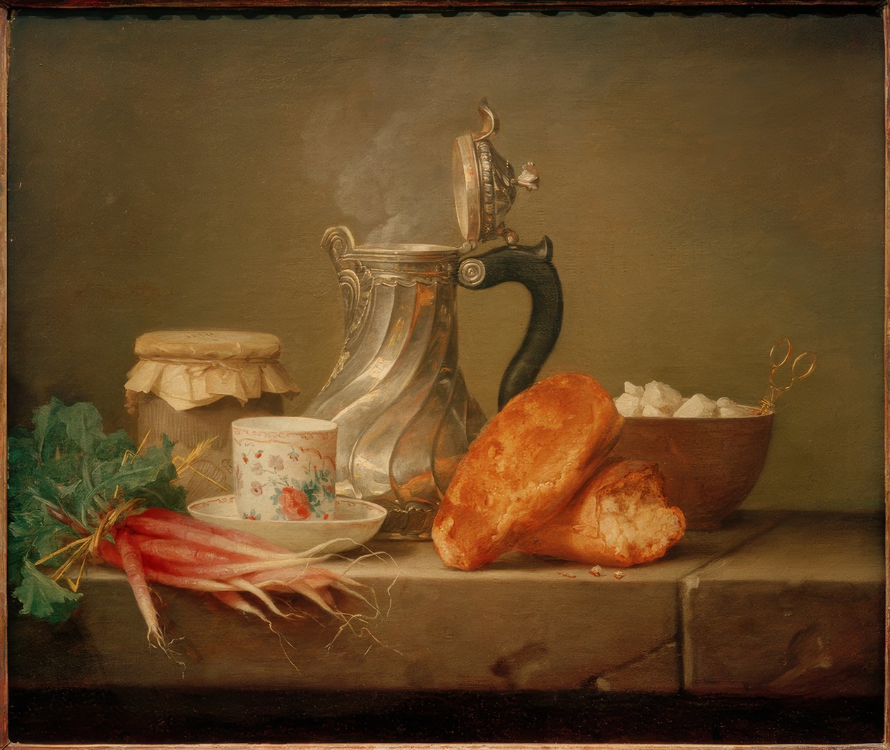 La Chocolatière - Gümüş bir sürahi ile natürmort by Anne Vallayer Coster